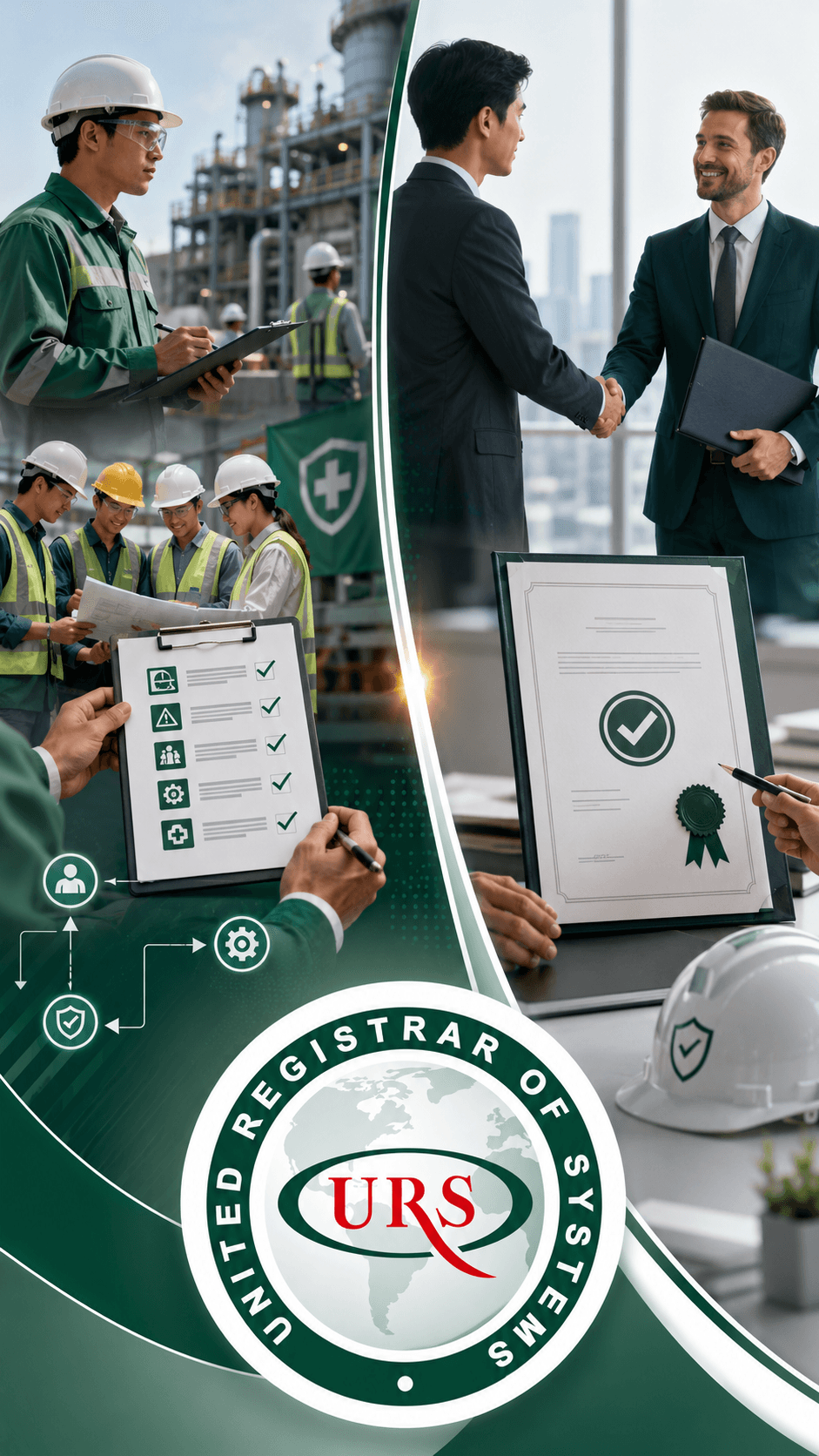 Two pathways illustrating the difference between implementing ISO 45001 requirements internally and the pathway toward obtaining ISO 45001 Certification. Two pathways illustrating the difference between implementing ISO 45001 requirements internally and the pathway toward obtaining ISO 45001 Certification.