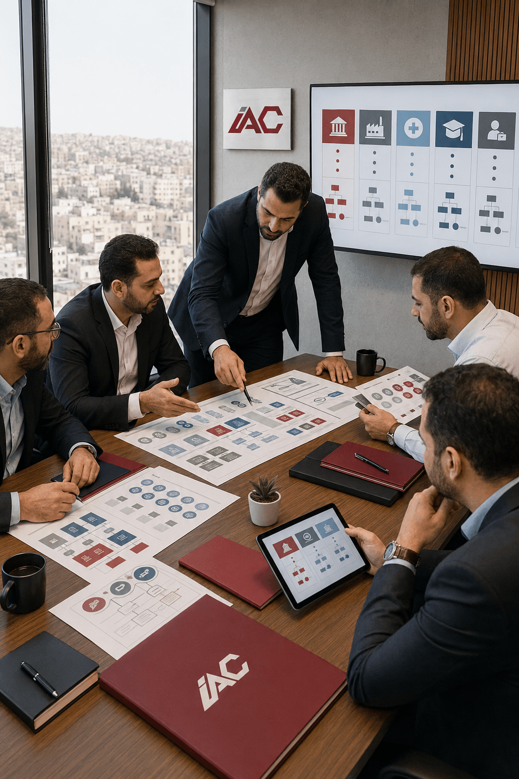 فريق تدريب يراجع نماذج ومواد عمل لتصميم محتوى يناسب القطاع وبيئة العمل ومستوى المشاركين. فريق تدريب يراجع نماذج ومواد عمل لتصميم محتوى يناسب القطاع وبيئة العمل ومستوى المشاركين.