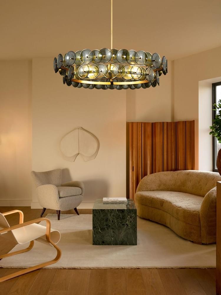 Mid-Century Clear Green Brass Glass Bedside Wall Sconce for Bedroom Decor