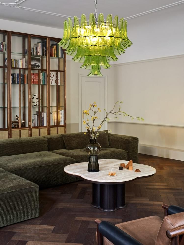 Luxury Chandelier with Frame - Long Cascading Ceiling Light for Dining Room