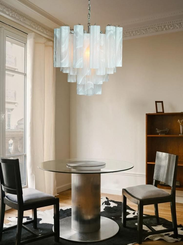 Italian Murano 52 pcs Glass Chandelier | Large Tiered Lighting for Luxury Dining & Living Rooms