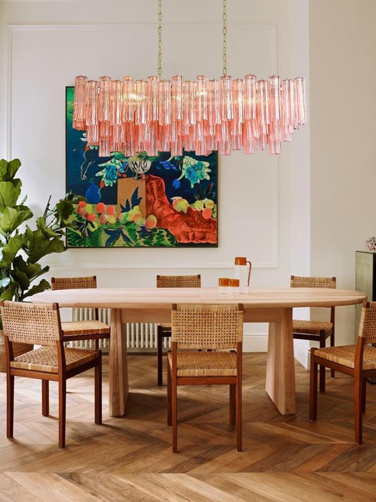 14 light Linear Large Murano Colorful 36 Glass Irregularity Design Chandelier for Dining Room