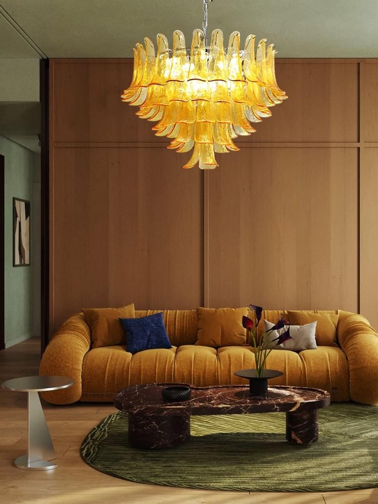 Luxury Chandelier with Frame - Long Cascading Ceiling Light for Dining Room