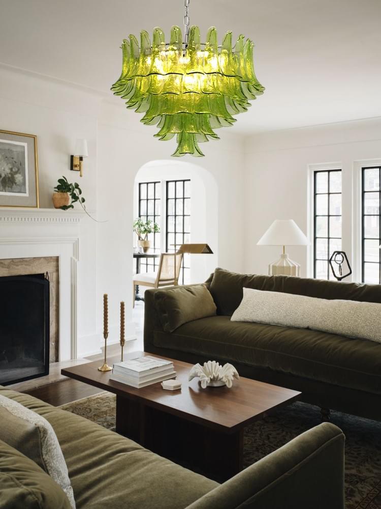 Luxury Chandelier with Frame - Long Cascading Ceiling Light for Dining Room