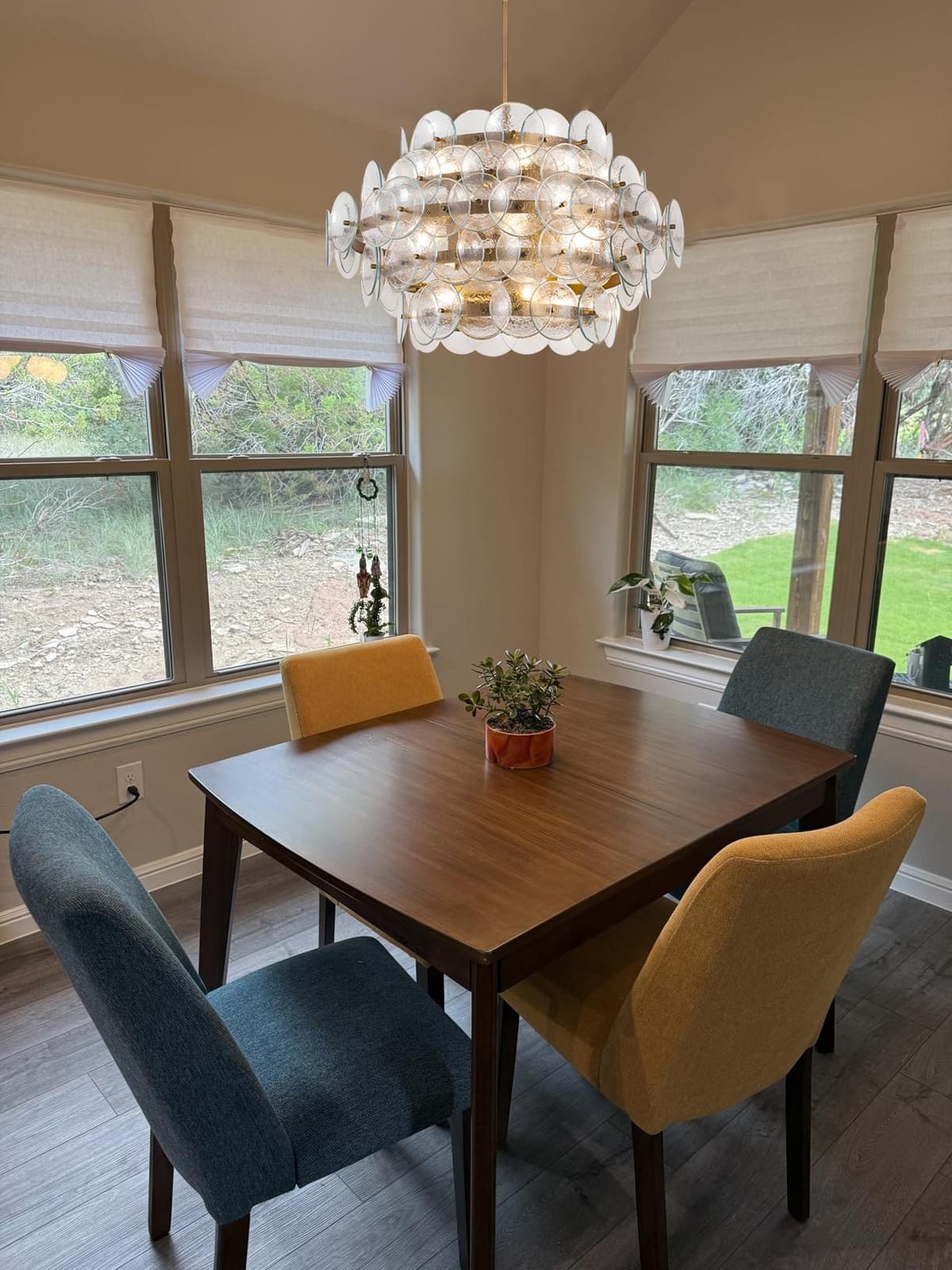 Mid-Century Italian design 5 layer clear glass chandelier for dining room Mid-Century Italian design 5 layer clear glass chandelier for dining room