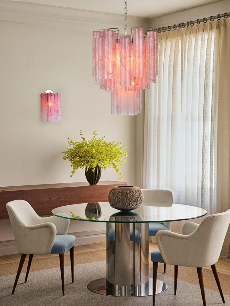 Italian Murano 52 pcs Glass Chandelier | Large Tiered Lighting for Luxury Dining & Living Rooms