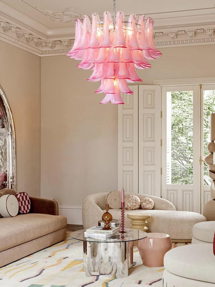 Large Retro French Style Glass Chandelier for American Luxury Living Room & Stairway Lighting