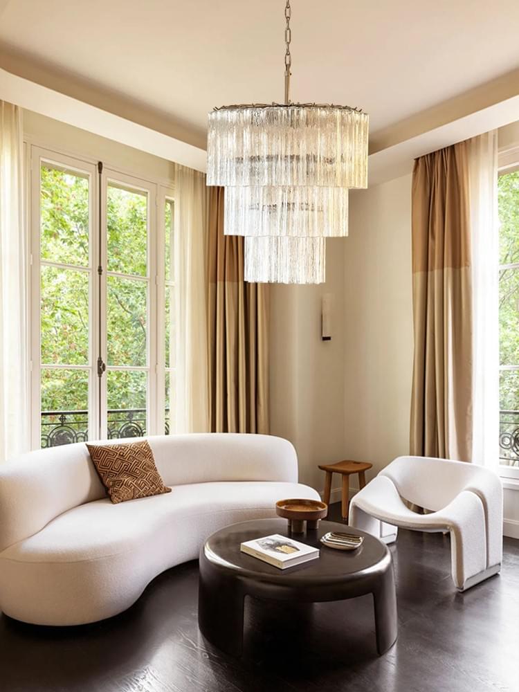 Italian Murano 52 pcs Glass Chandelier | Large Tiered Lighting for Luxury Dining & Living Rooms