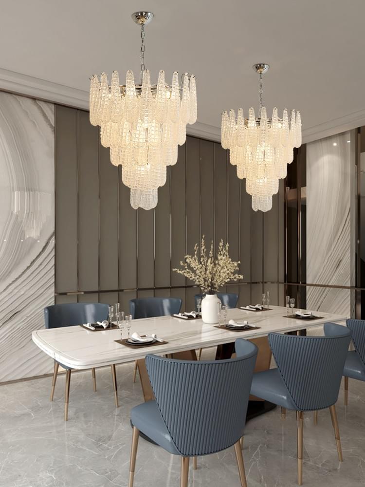 Artistic Murano Petal Chandelier Handcrafted Glass Leaves Luxury Lighting for Dining & Living Room