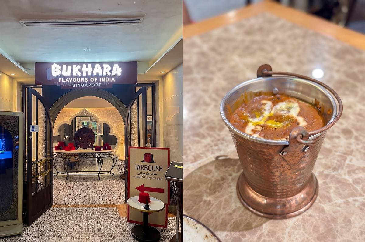 Bukhara Restaurant entrance at Orchard Singapore serving North Indian fine dining. Bukhara Restaurant entrance at Orchard Singapore serving North Indian fine dining.