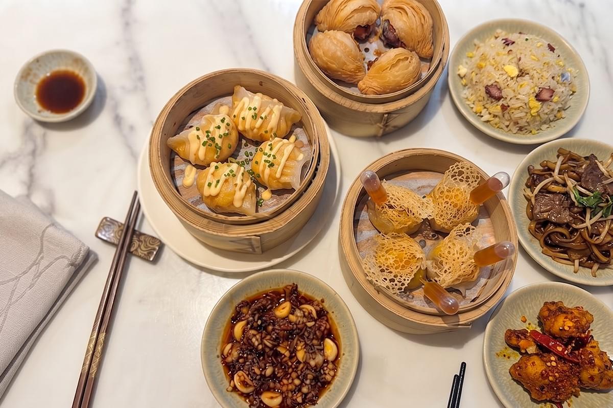 Fried dim sum and noodles assortment at Loong Dim Sum Restaurant. Fried dim sum and noodles assortment at Loong Dim Sum Restaurant.