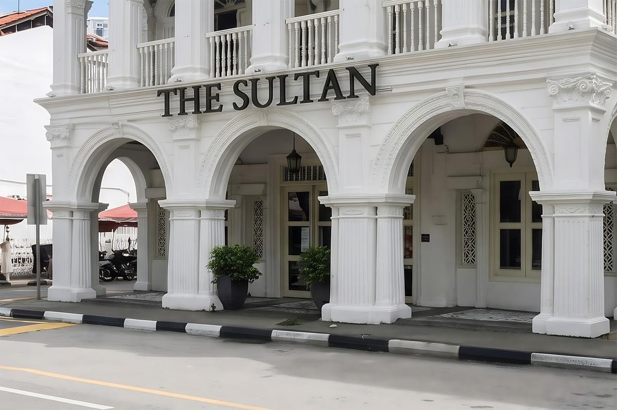 Exterior facade of The Sultan hotel building housing The White Label SG halal French restaurant at 101 Jalan Sultan in Singapore. Exterior facade of The Sultan hotel building housing The White Label SG halal French restaurant at 101 Jalan Sultan in Singapore.