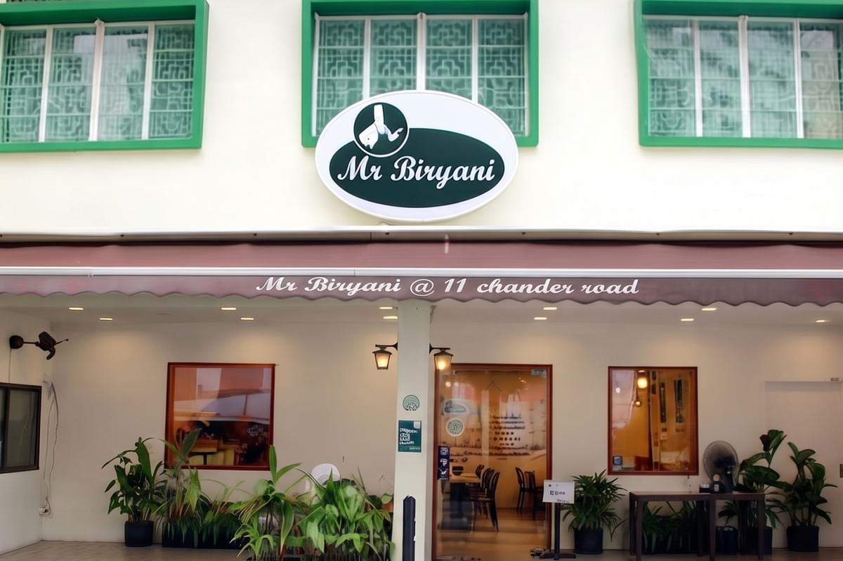 Mr. Biryani restaurant storefront at 11 Chander Road Little India. Mr. Biryani restaurant storefront at 11 Chander Road Little India.