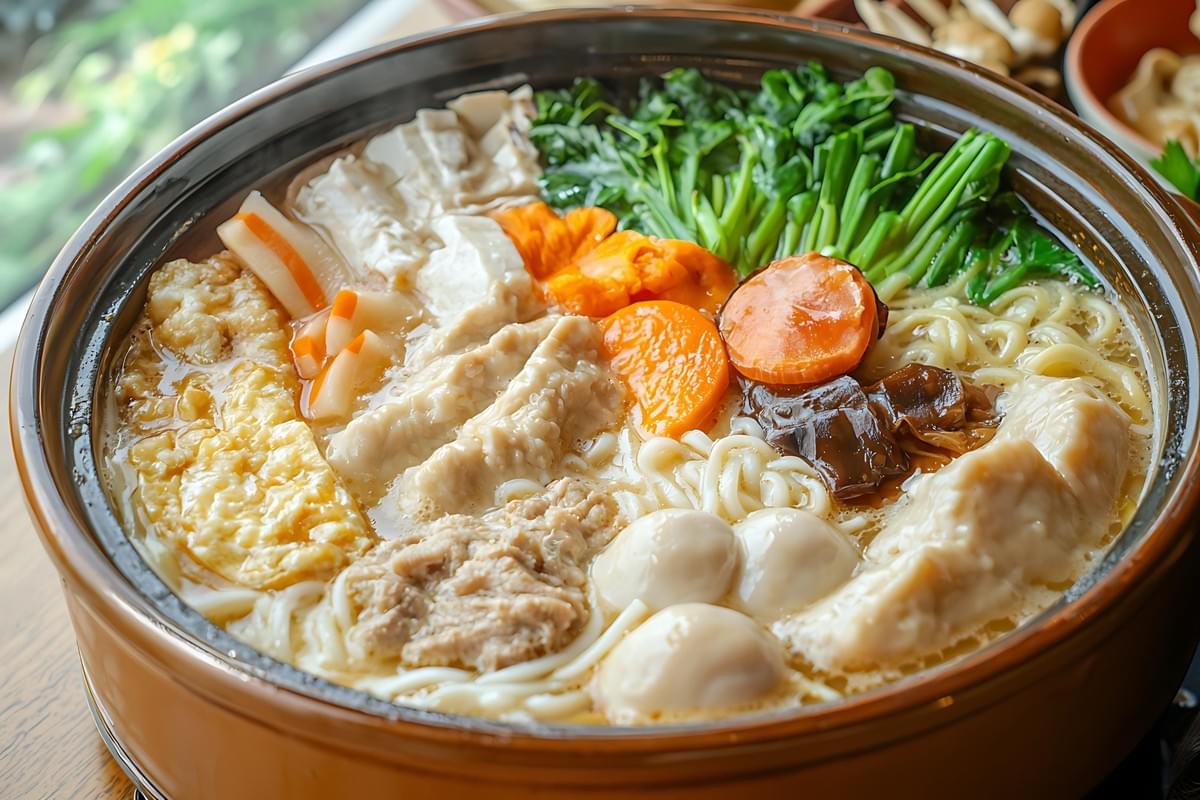 This overhead shot showcases a bamboo steamer basket filled with pleated white dumplings, likely xiaolongbao, resting on a rustic wooden table. Beside the steamer, a small ceramic bowl holds dark vinegar dipping sauce topped with julienned ginger, while wooden chopsticks lie ready for the meal. This overhead shot showcases a bamboo steamer basket filled with pleated white dumplings, likely xiaolongbao, resting on a rustic wooden table. Beside the steamer, a small ceramic bowl holds dark vinegar dipping sauce topped with julienned ginger, while wooden chopsticks lie ready for the meal.