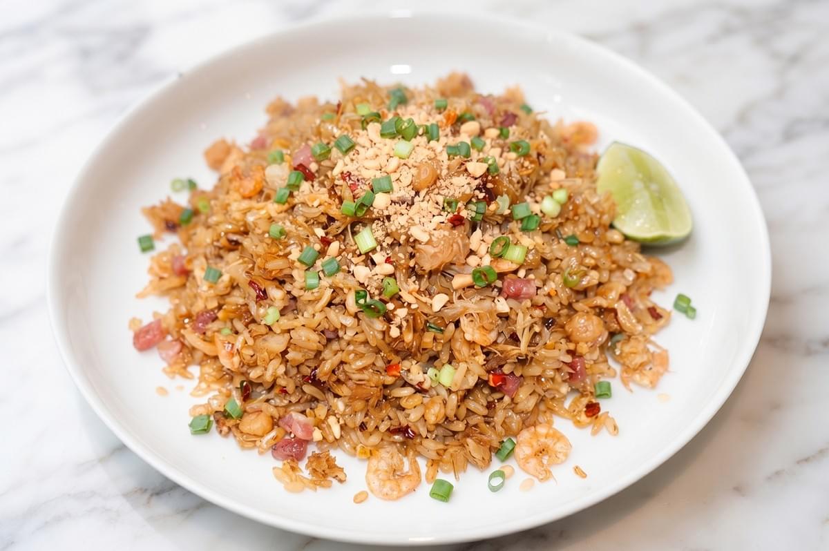 Delicious plate of savory XO fried rice. Delicious plate of savory XO fried rice.