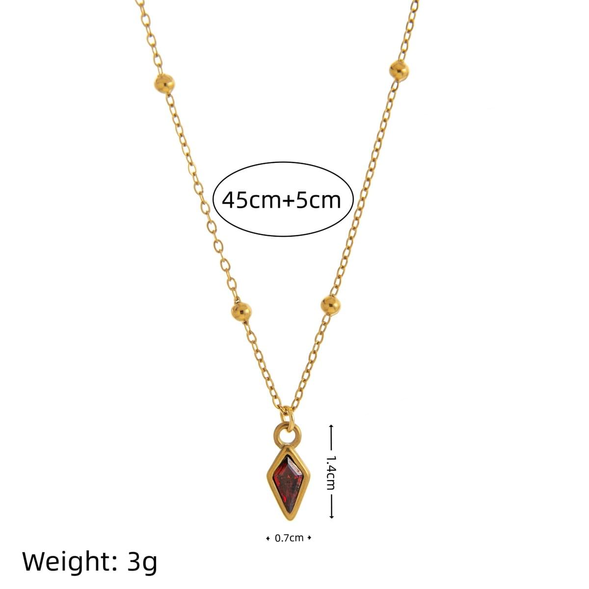 Wholesale 18K Gold - Plated Stainless Steel Zodiac Birthstone Pendant Necklaces