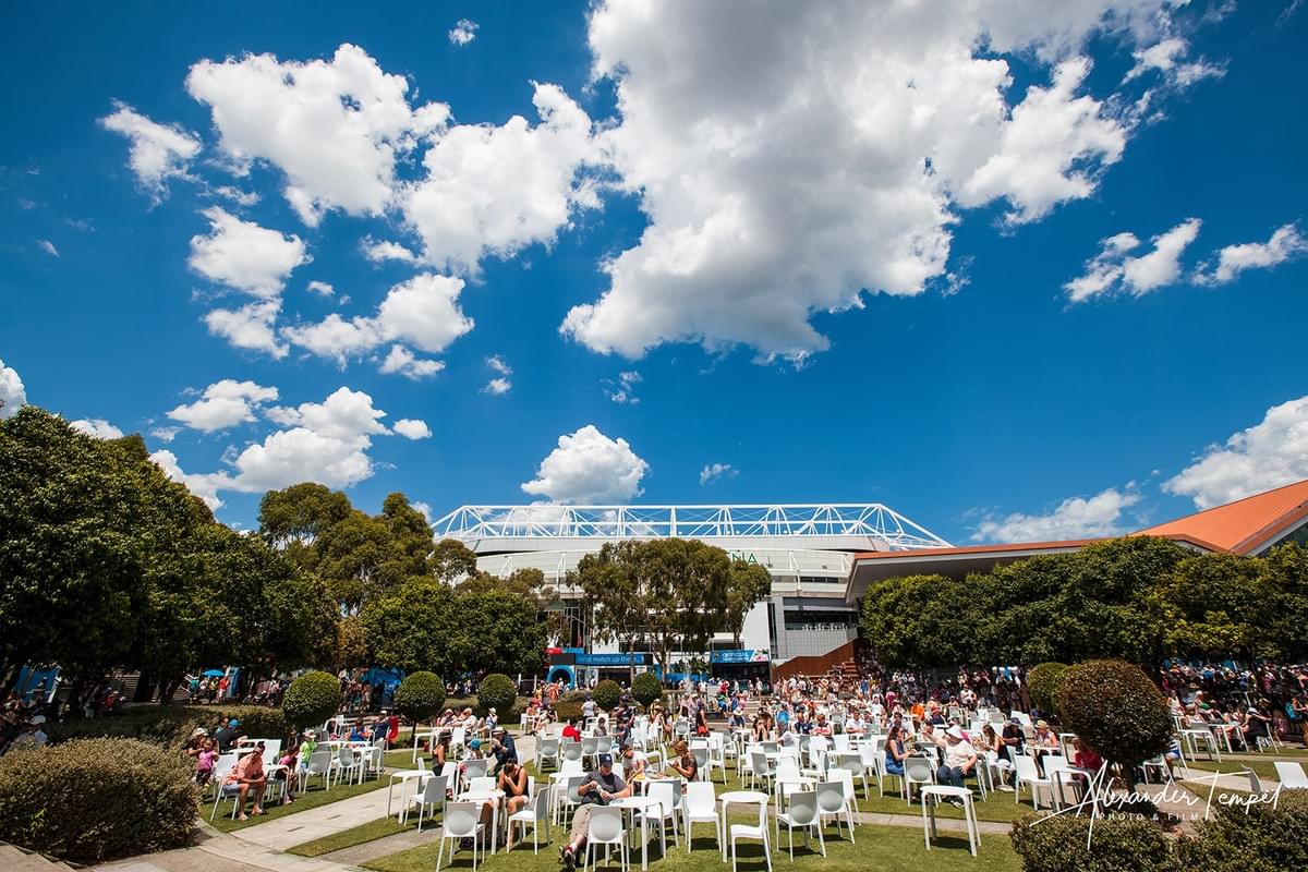 Blick auf die Rod Laver Arena in Melbourne. Fotograf: Alexander Tempel Blick auf die Rod Laver Arena in Melbourne. Fotograf: Alexander Tempel