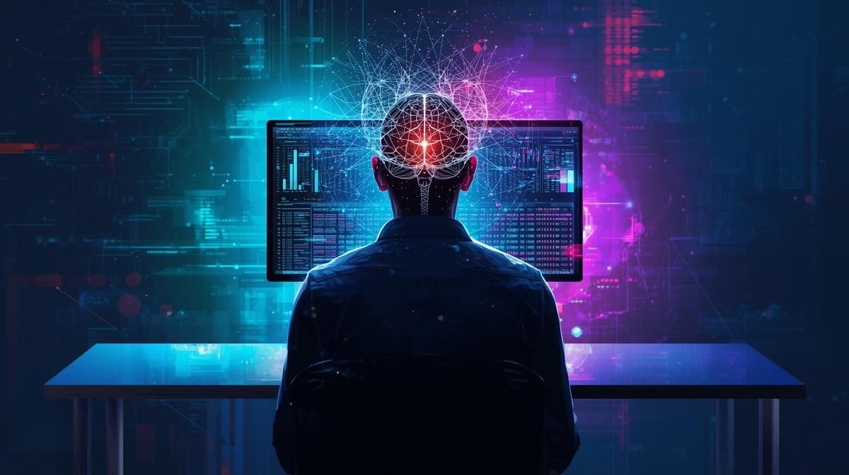 Illustration einen Menschen an einem Schreibtisch mit einem Computer auf dem eine Tabellenkalkulation zu sehen ist. Illustration einen Menschen an einem Schreibtisch mit einem Computer auf dem eine Tabellenkalkulation zu sehen ist.