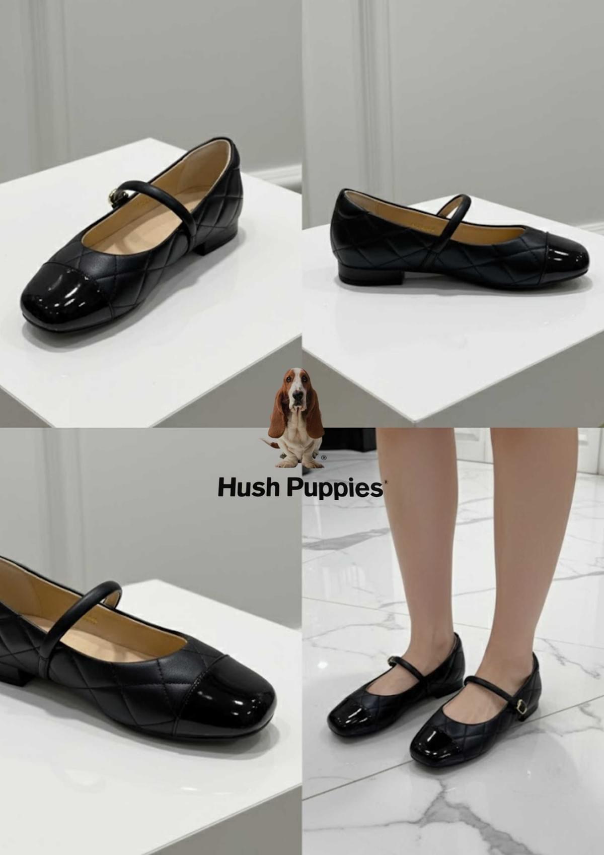 Hush Puppies 菱格小香風瑪麗珍鞋