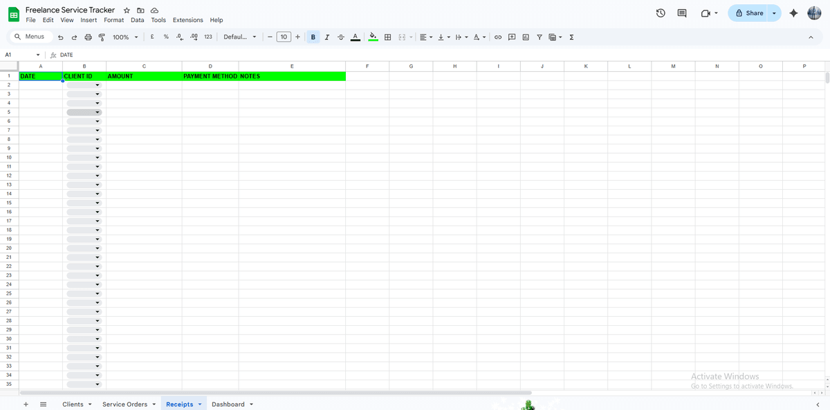 Freelance Service Tracker