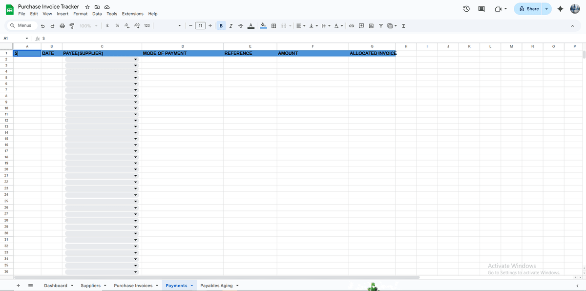 Purchase Invoice Tracker
