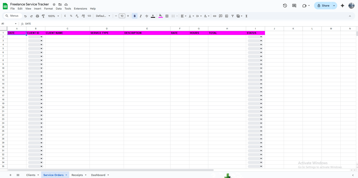 Freelance Service Tracker