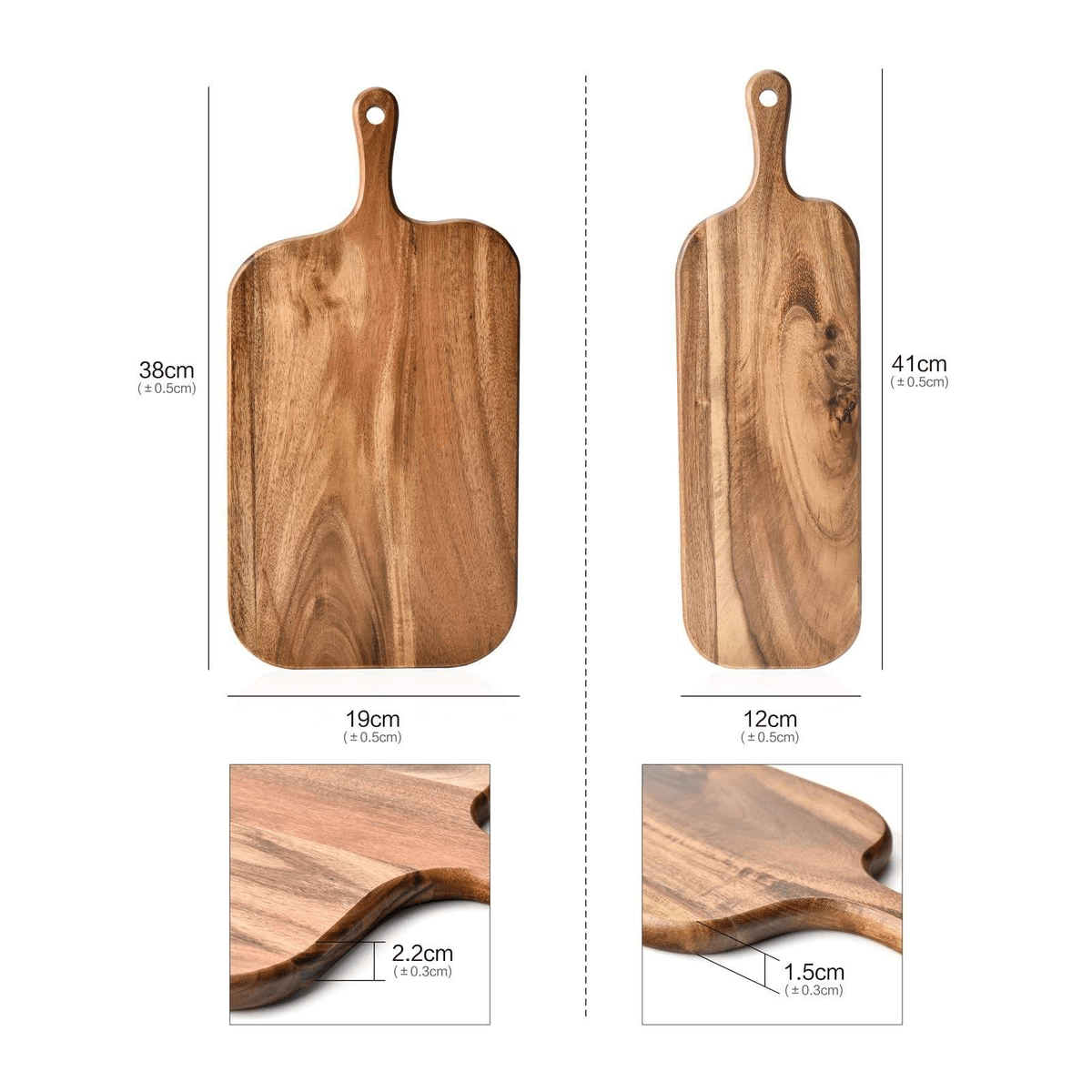 Acacia Wood Steak Board Charcuterie Cheese Serving Board Wooden with Handle for Cutting Eating BBQ