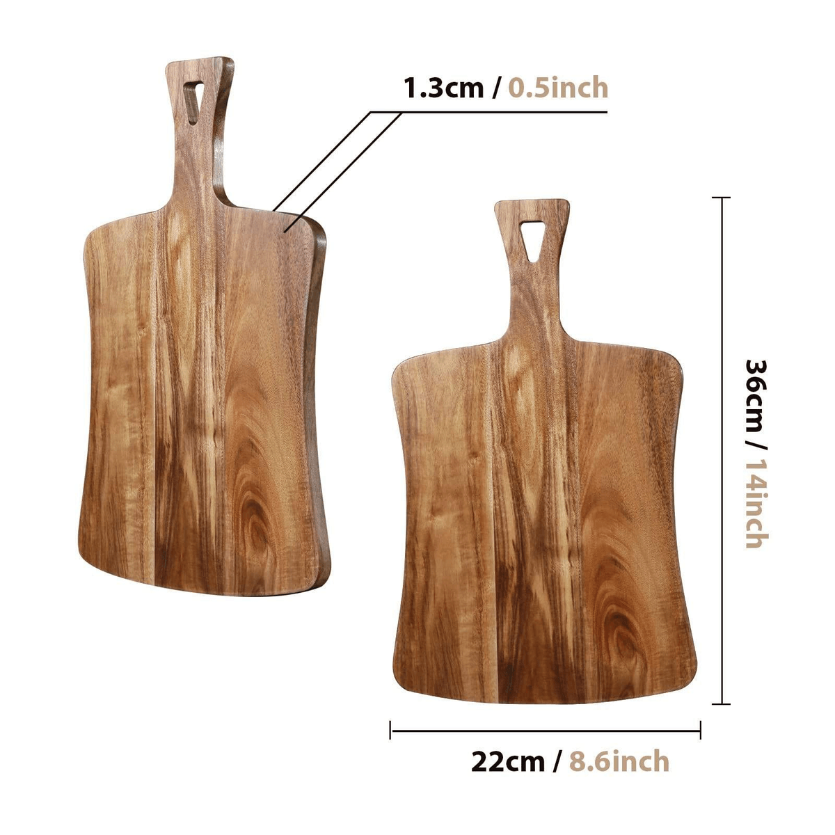 Acacia Wood Steak Board Charcuterie Cheese Serving Board Wooden with Handle for Cutting Eating BBQ