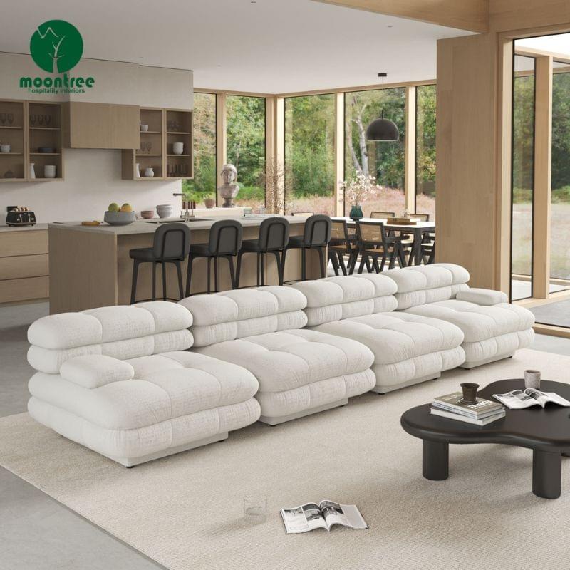 Moontree Customizable Modular Cloud Sofa - Boucle/Teddy Fabric Sectional Couch for Living Room