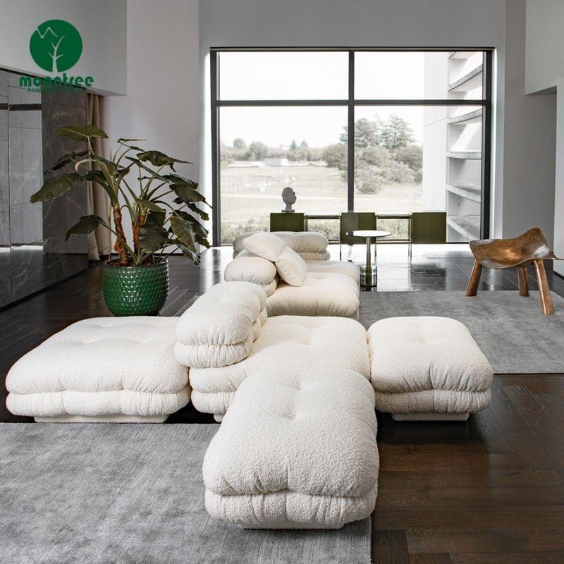 Moontree Customizable Modular Cloud Sofa - Boucle/Teddy Fabric Sectional Couch for Living Room