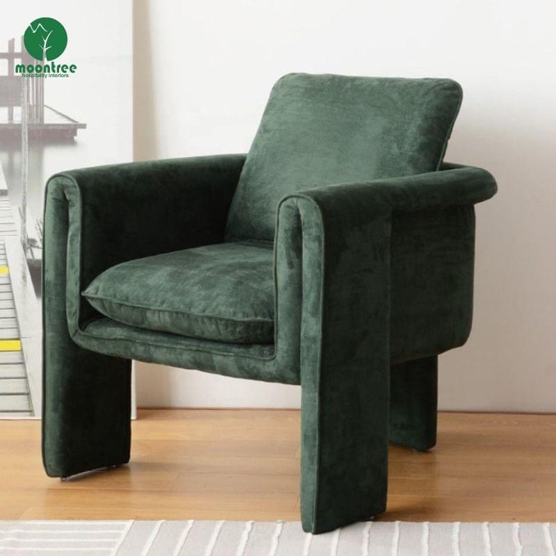 Modern Velvet Accent Chair | Luxury Upholstered Armchair for Hotel Lobby & Lounge