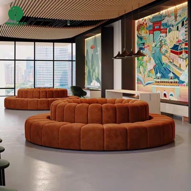 Moontree Circular Channeled Modular Sofa | Commercial Public Seating for Hotel Lobbies & Lounges
