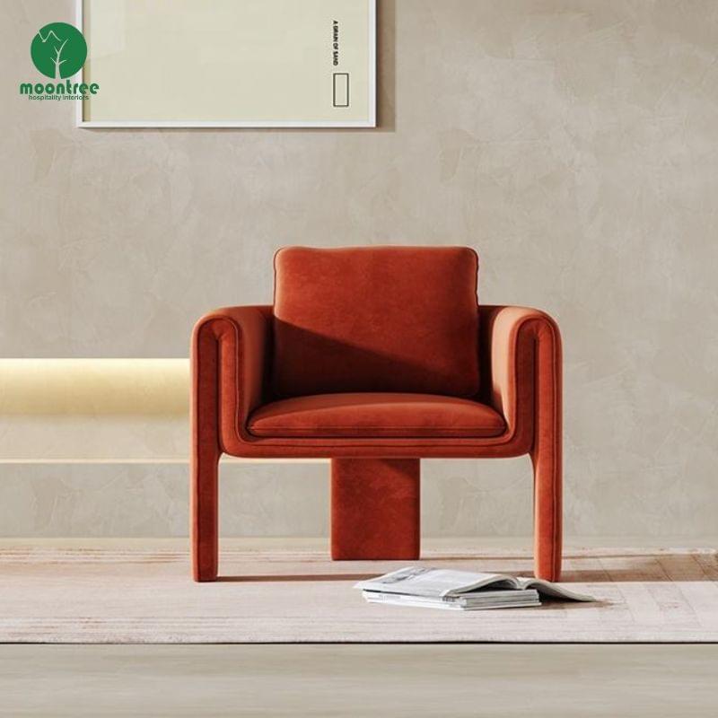 Modern Velvet Accent Chair | Luxury Upholstered Armchair for Hotel Lobby & Lounge