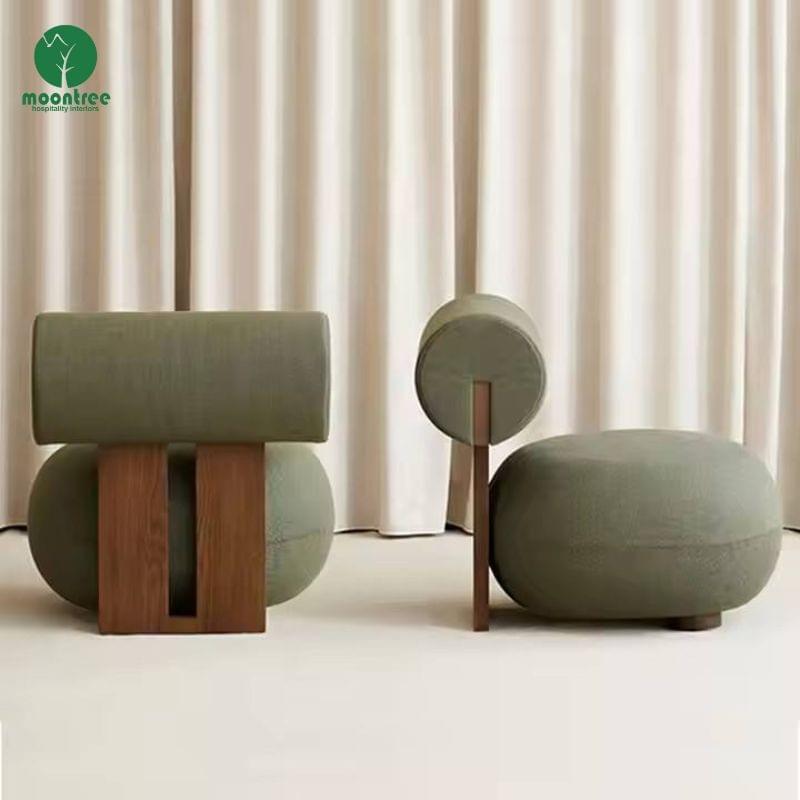 Custom Boucle Fabric Round Accent Chair Lounge Chair Single Sofa for Hospitality Living Room