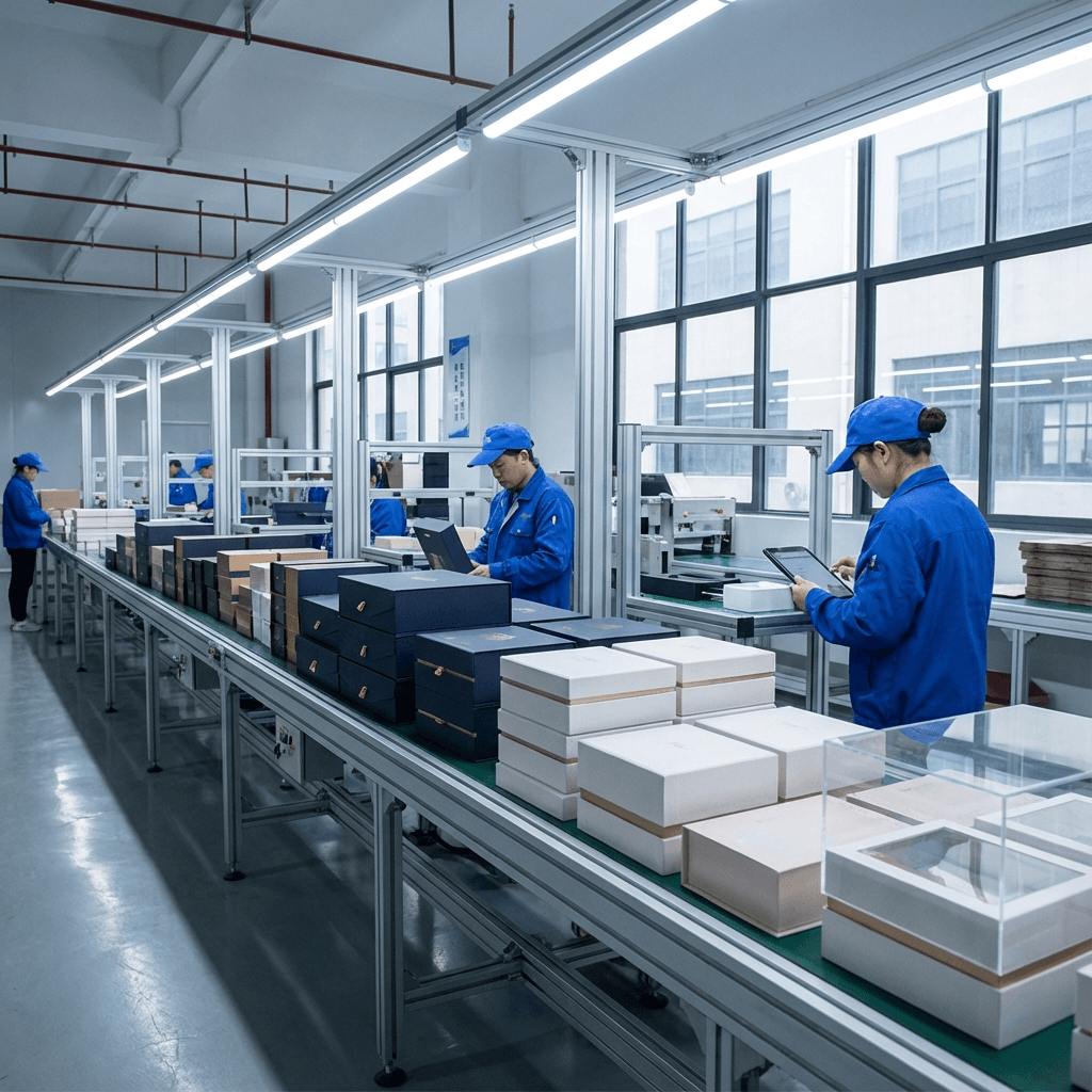 As a direct manufacturer with over 20 years of experience, we prioritize quality and cost control. Our fully equipped factory employs modern techniques such as embossing, foil stamping, and automated production lines to deliver packaging solutions that exceed industry standards. Quality Manufacturing What We Offer Founded in 2004, QX Packs is a leading profession packing manufacturer for 20 years, specializing in affordable, high-quality, fully customized packaging for global enterprises and brands.
QX provides a complete range of packings, including Handmade Boxes, Folding Boxes, Rigid Boxes, Display Boxes, Lid & Base Boxes, Custom Inserts, Packing Sleeves, and more — helping brands elevate their packaging and protect products.
* Fully equipped factory with modern printing, lamination, varnishing, embossing, foil stamping, die-cutting, and assembly machines.
* Direct manufacturer ensuring **quality and cost control**.
* Wide range of customizable packaging options.
* Premium finishing: matte/gloss lamination, spot UV, embossing, foil stamping, varnishing.
* High precision and efficiency with automated production lines.
* Fast prototyping and sample service.
* Eco-friendly and recyclable materials available.
* Flexible order quantities for SMEs and large brands.
* Trusted global supplier with decade-long experience As a direct manufacturer with over 20 years of experience, we prioritize quality and cost control. Our fully equipped factory employs modern techniques such as embossing, foil stamping, and automated production lines to deliver packaging solutions that exceed industry standards. Quality Manufacturing What We Offer Founded in 2004, QX Packs is a leading profession packing manufacturer for 20 years, specializing in affordable, high-quality, fully customized packaging for global enterprises and brands.
QX provides a complete range of packings, including Handmade Boxes, Folding Boxes, Rigid Boxes, Display Boxes, Lid & Base Boxes, Custom Inserts, Packing Sleeves, and more — helping brands elevate their packaging and protect products.
* Fully equipped factory with modern printing, lamination, varnishing, embossing, foil stamping, die-cutting, and assembly machines.
* Direct manufacturer ensuring **quality and cost control**.
* Wide range of customizable packaging options.
* Premium finishing: matte/gloss lamination, spot UV, embossing, foil stamping, varnishing.
* High precision and efficiency with automated production lines.
* Fast prototyping and sample service.
* Eco-friendly and recyclable materials available.
* Flexible order quantities for SMEs and large brands.
* Trusted global supplier with decade-long experience