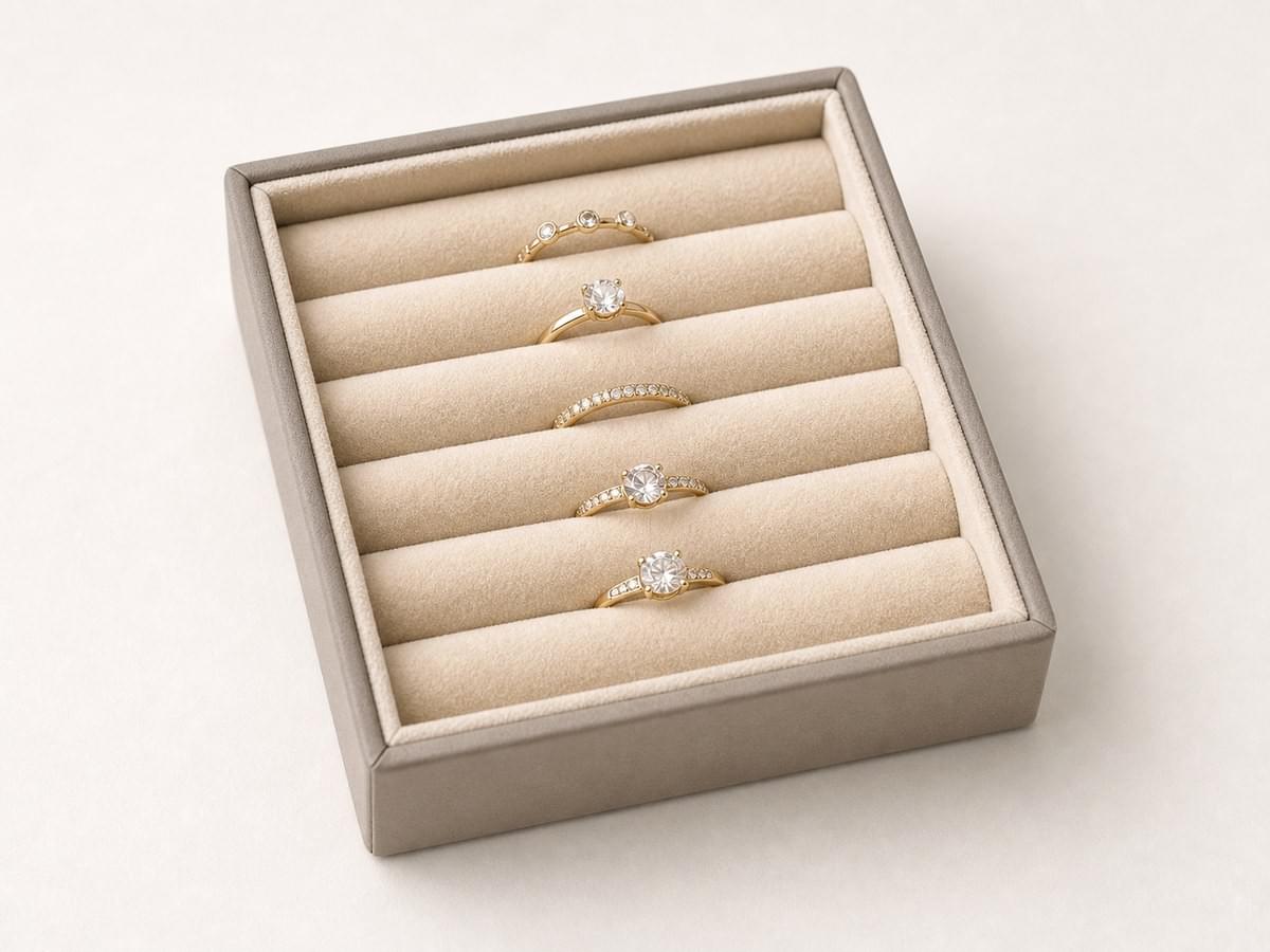 EVA insert for jewelry packaging shown in factory environment, providing precise fit and secure protection for rings, necklaces, and delicate fashion accessories. EVA insert for jewelry packaging shown in factory environment, providing precise fit and secure protection for rings, necklaces, and delicate fashion accessories.