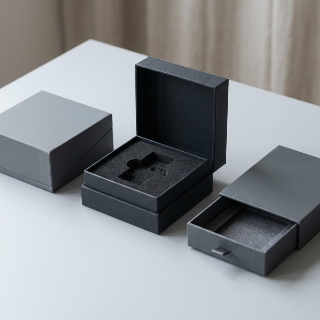 Custom rigid boxes for electronics packaging (lid & base / magnetic / drawer) with precision inserts for premium unboxing | QX Packs Custom rigid boxes for electronics packaging (lid & base / magnetic / drawer) with precision inserts for premium unboxing | QX Packs