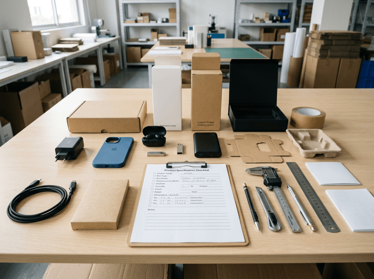Product size weight and accessory list for electronics accessory packaging Product size weight and accessory list for electronics accessory packaging