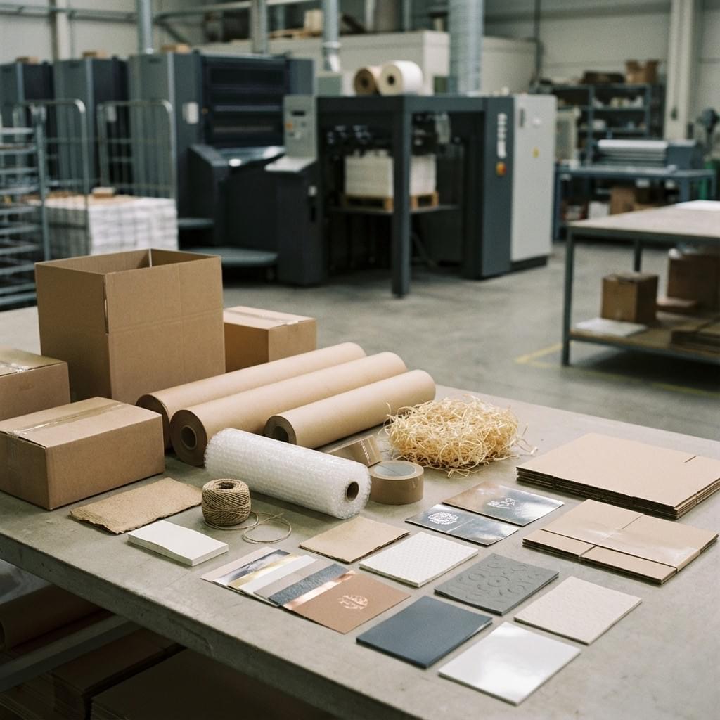 Packaging materials and finishing samples for custom packaging at QX Packs Packaging materials and finishing samples for custom packaging at QX Packs