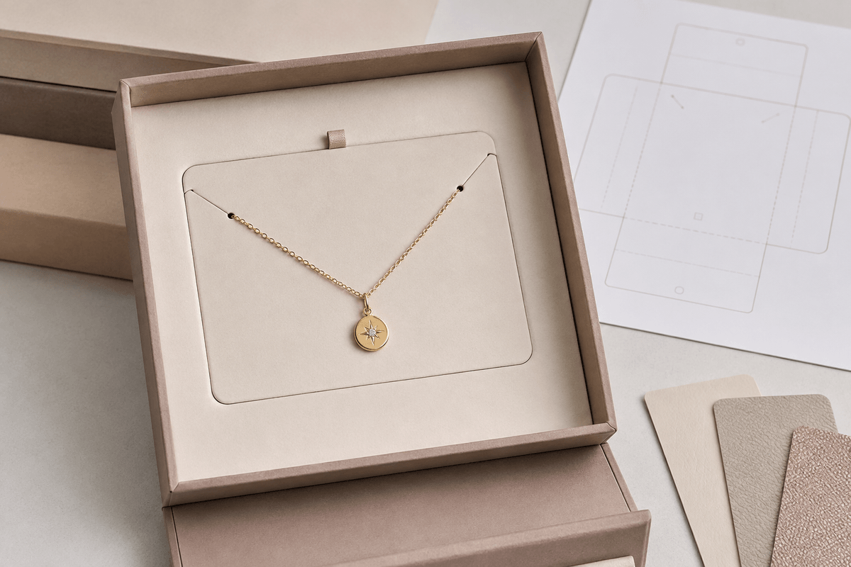 Necklace packaging card insert layout to prevent chain tangling Necklace packaging card insert layout to prevent chain tangling