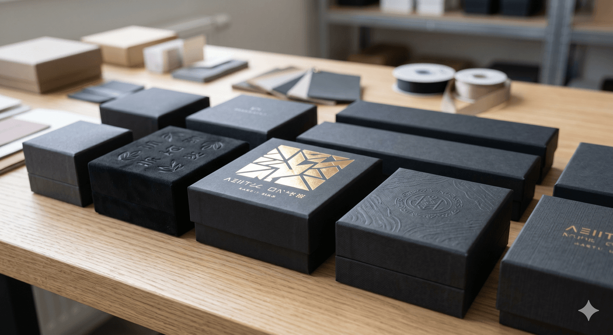 Jewelry packaging finishing options including foil stamping, embossing, and textured paper Jewelry packaging finishing options including foil stamping, embossing, and textured paper