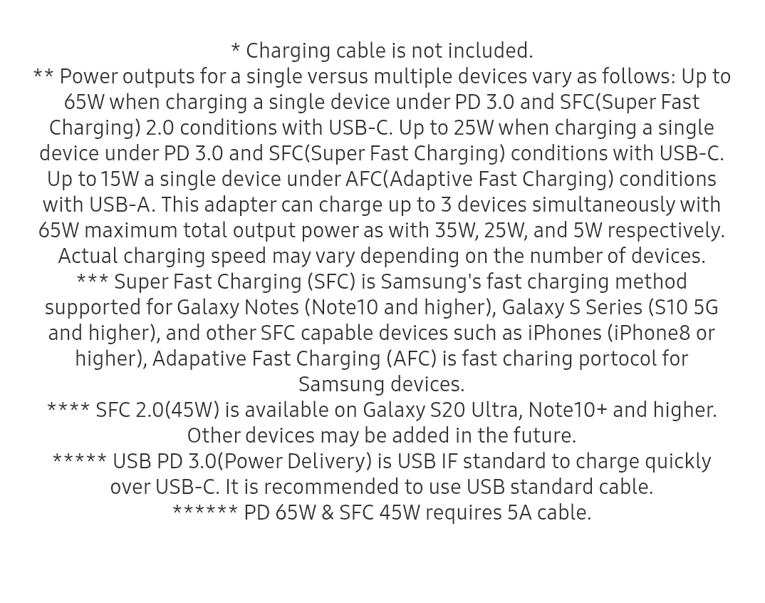 SAMSUNG GALAXY CHARGER 65W TRIO