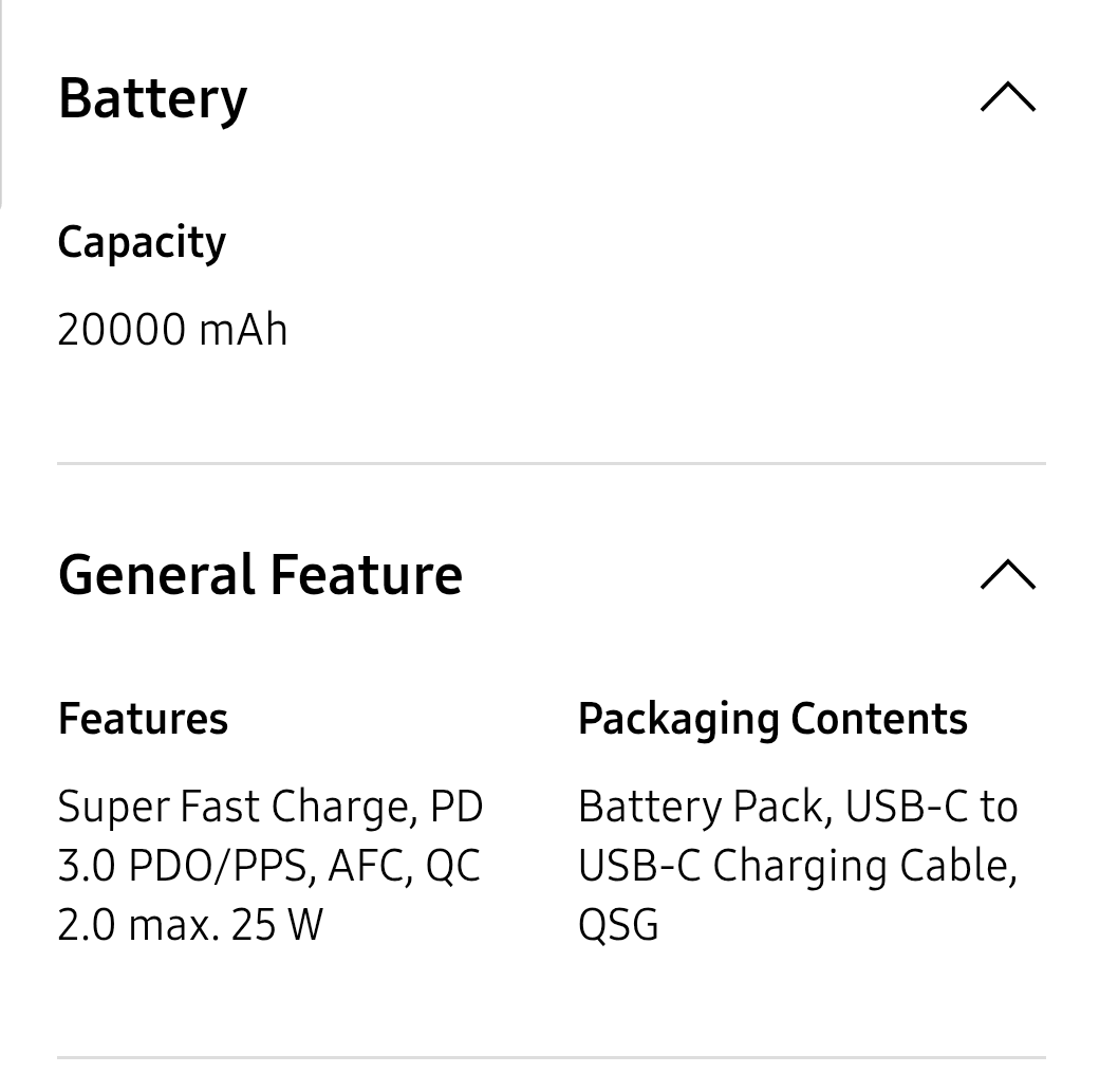 SAMSUNG POWER BANK 20000mAh 25W