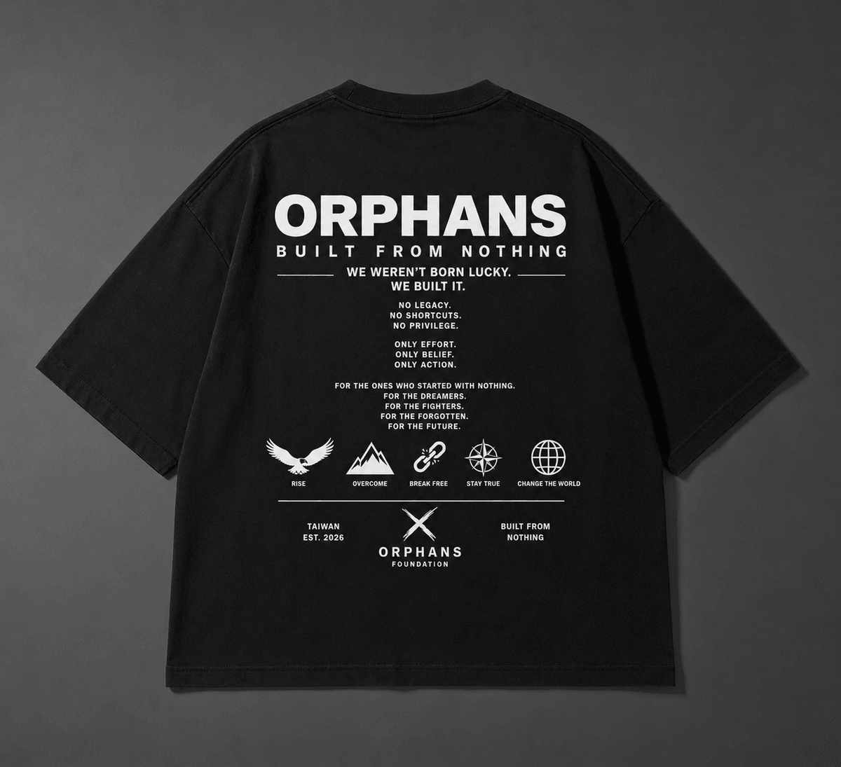 ORPHANS 男款 Built From Nothing Oversized Tee