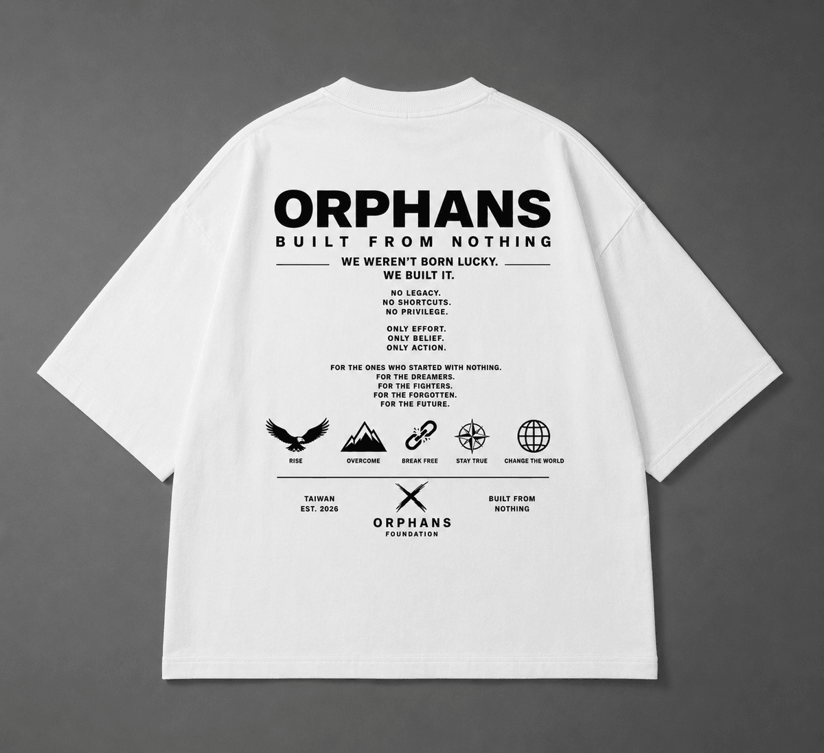 ORPHANS 男款 Built From Nothing Oversized Tee