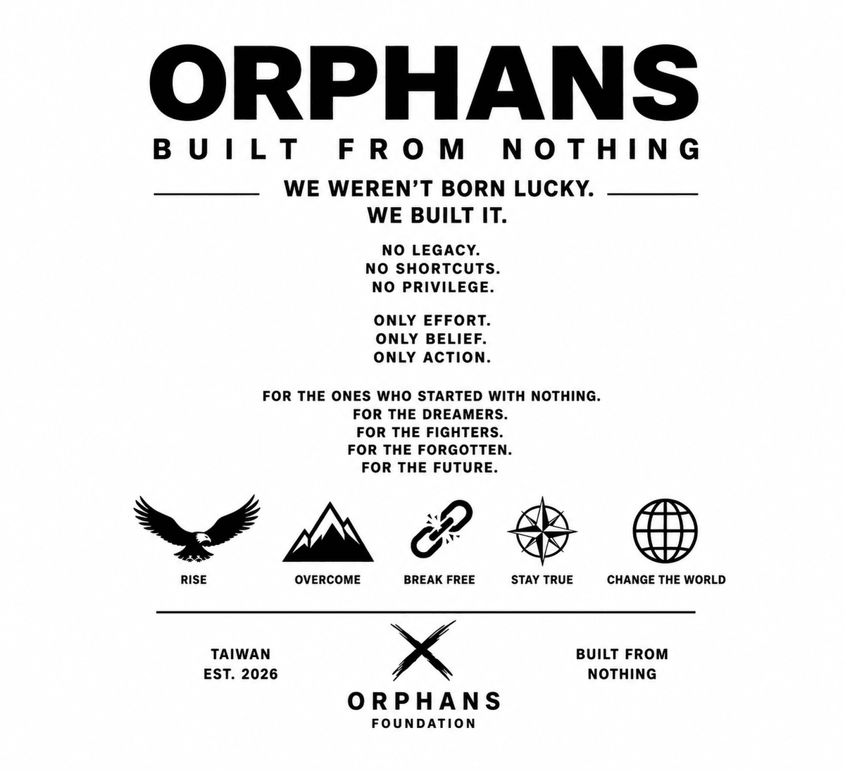 ORPHANS 男款 Built From Nothing Oversized Tee