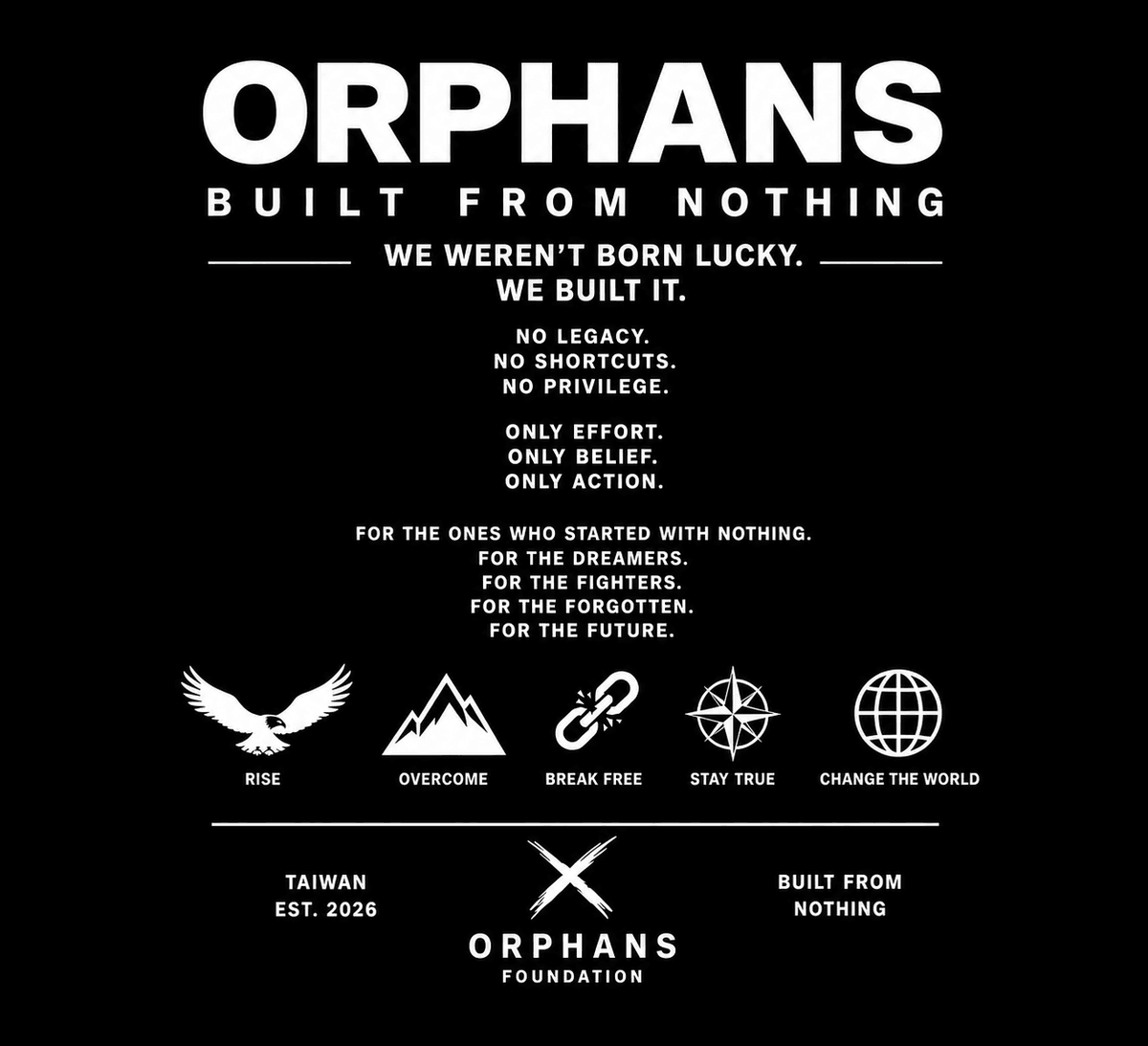ORPHANS 男款 Built From Nothing Oversized Tee