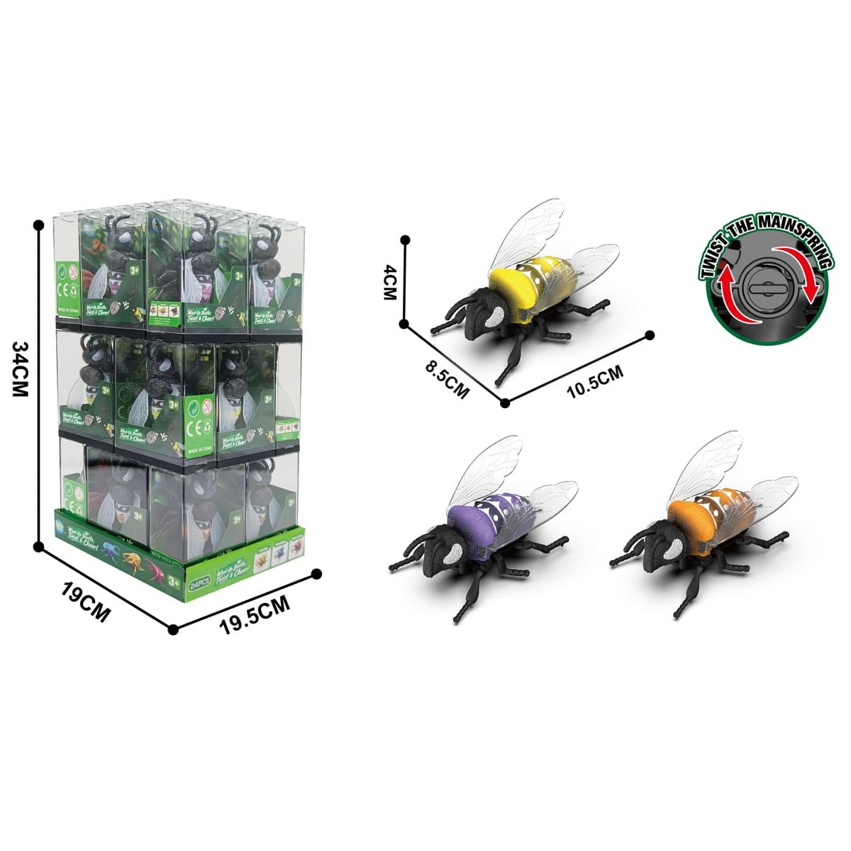 DK01769916 Clockwork Chain Crawling Bee (solid color)