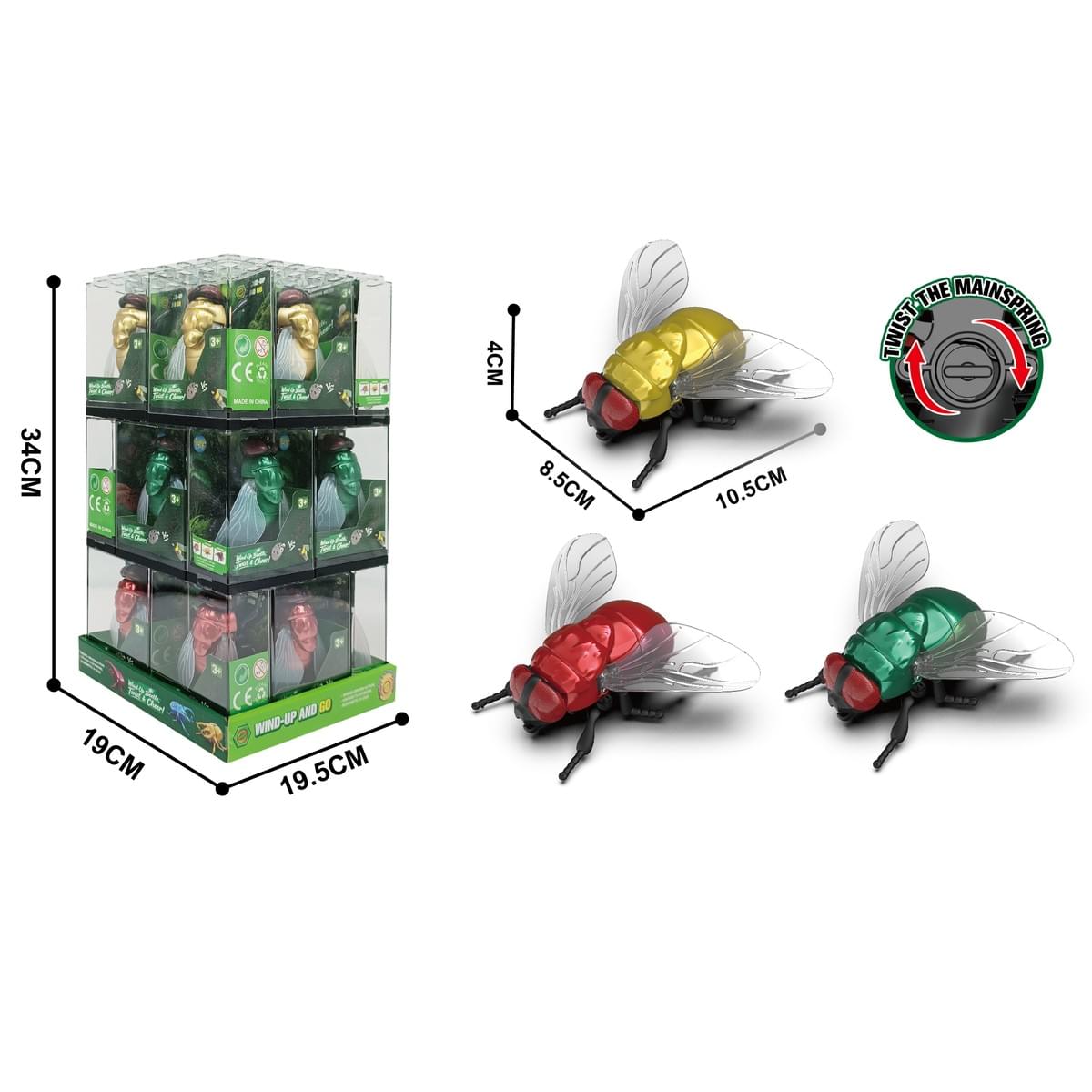 DK01769913 Clockwork Chain Crawling Fly (solid color)