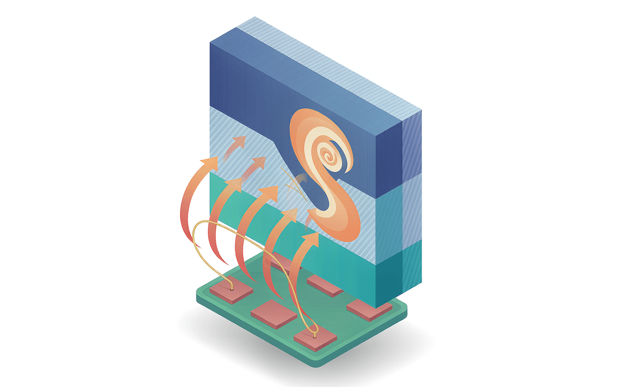 Power diode die cross-section with carrier flow and bond wires